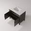 Meuble-lavabo simple en chêne noir l 36 po x P 22 po, avec comptoir en quartz blanc