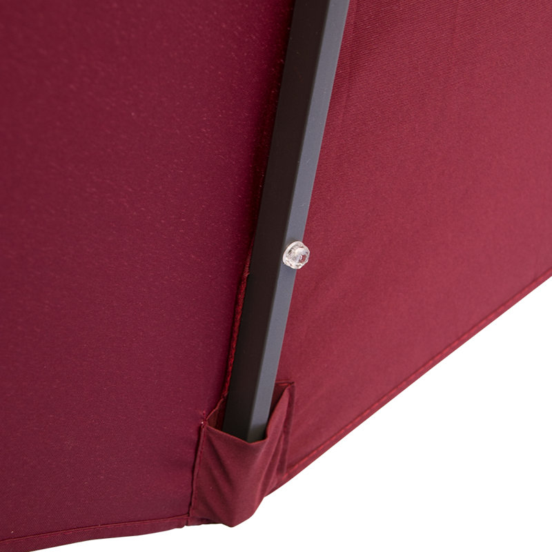 Antibes 2.7m Traditional Parasol with Lights, Wine Red