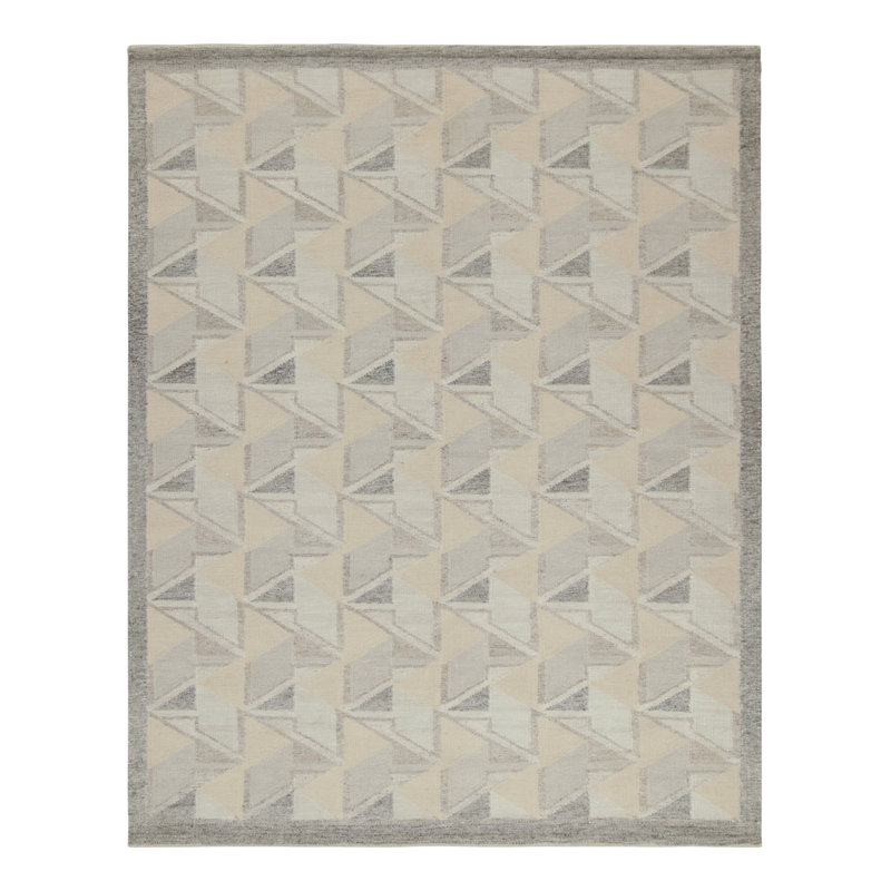 Scandinavian Wool Geometric Area Rug, Rectangle 8' x 10'