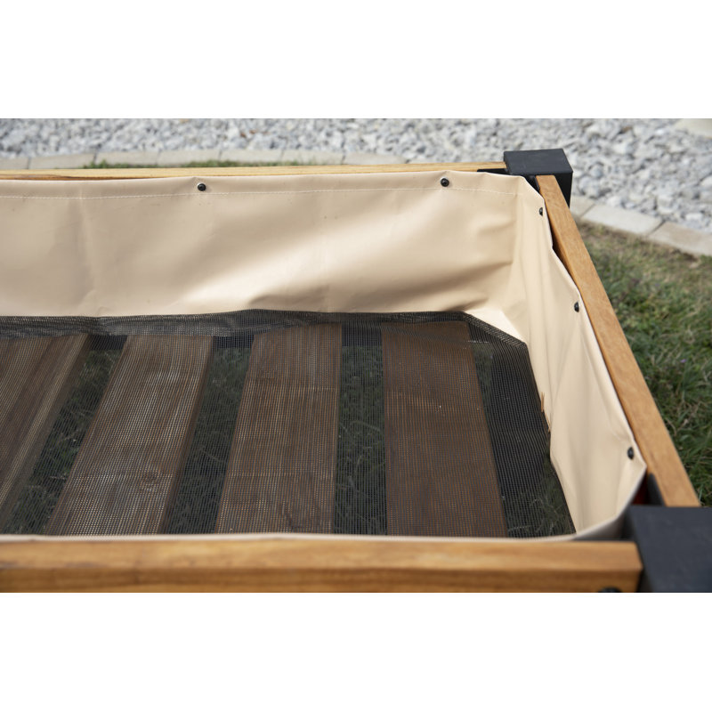 6 Cubic Foot Teak Raised Planter with Steel Legs