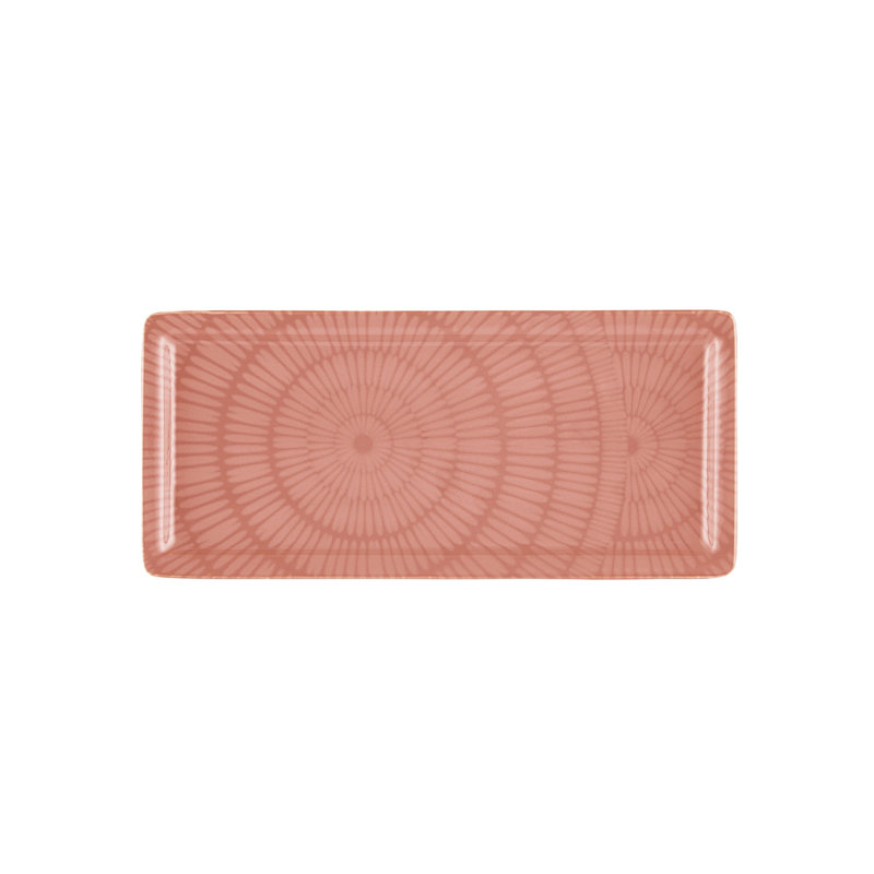 Élégant plateau en céramique saumon, 6,3 x 13,8 x 0,4 pouces | 100% céramique durable, parfaite pour servir les hors-d'œuvre et les desserts | Ajout élégant à votre table de salle à manger et décoration intérieure, idéal pour recevoir des invités