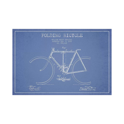 W.H. Percival Folding Bicycle Patent Sketch by Aged Pixel - Wrapped Canvas Print