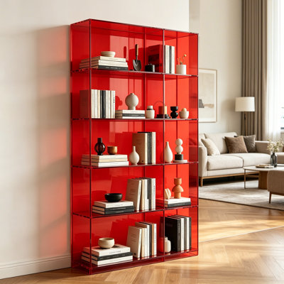 Transparent acrylic multi-layer display bookcase