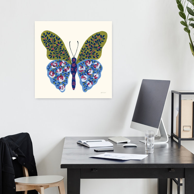 «Blooming Butterfly I Butterfly», art floral, H 18 po x l 18 po