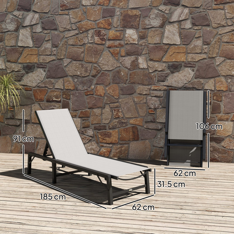 185cm Long Single Chaise, Grey
