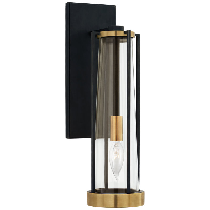 Thomas O'Brien Calix Bracketed Sconce, Clear, Bronze