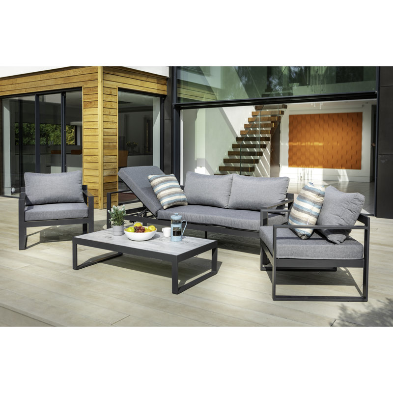 Vienna 3 Seat Lounge Set With Intergated Lounger