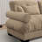 Over Size Modern Upholstered Sofa With Ottoman-868751840
