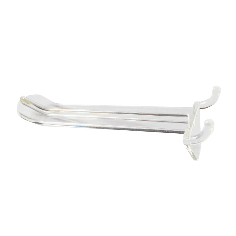 FixtureDisplays Fixture Hook, Pegwall 4" Clear Plastic