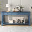 Console 63 po avec tiroirs et tablette bleu marine, convient au vestibule, au couloir et au salon-475770492