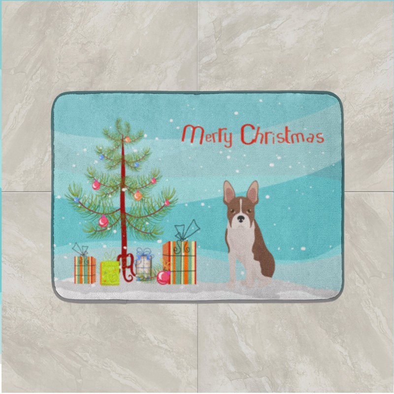 Tapis pour salle de bain chinois, Boston terrier brun