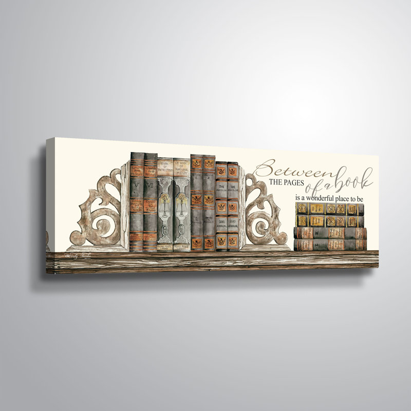 Entre les pages d'un livre - Impression, H 8 po x l 24 po x P 2 po, Toile tendue