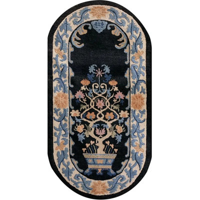 Tapis antique chinois antique à motif d'arbre de vie