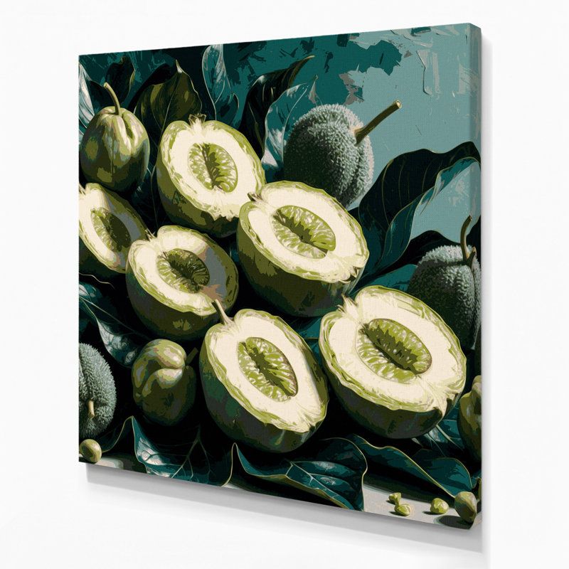 «Fruit Feijoa Green», art mural sur toile, H 12 po x l 12 po