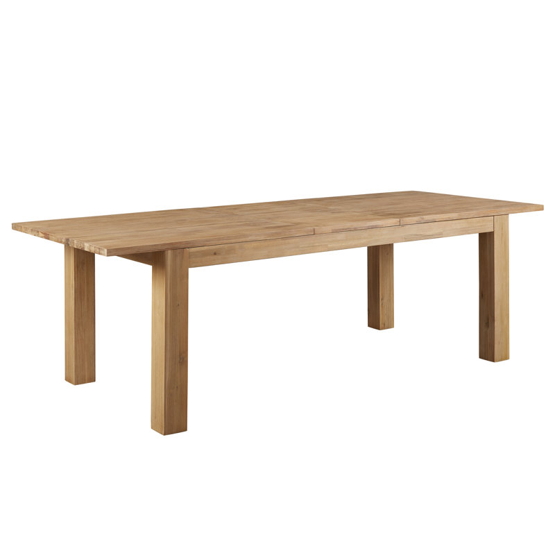 Bozrah Extendable Acacia Solid Wood Dining Table, Brushed Smoke