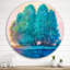 «Blue Colored Tree Impression II - Lake House», art mural en métal-59006132