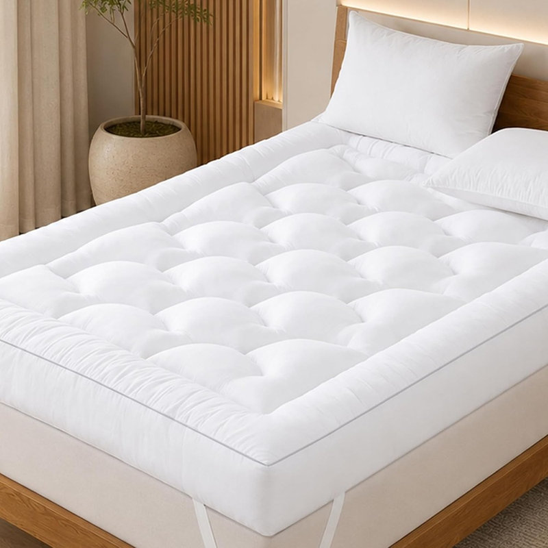 Surmatelas en mousse mémoire ultra moelleuse, protège-matelas doux et soutenant pour un confort accru