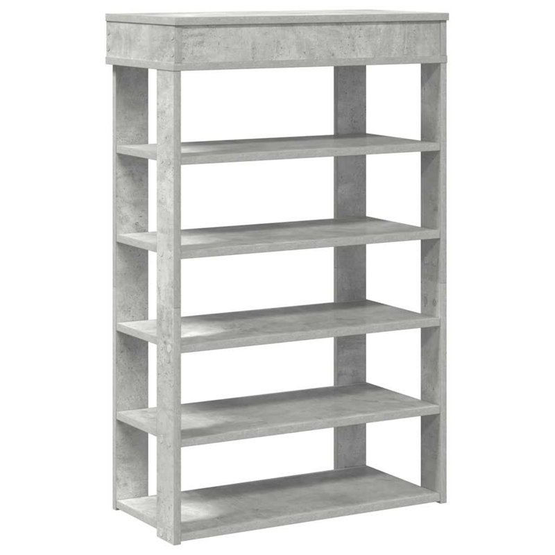 Shoe Rack 80X30x98 Cm Engineered Wood, 98cm H x 60cm W x 30cm D, Concrete Grey