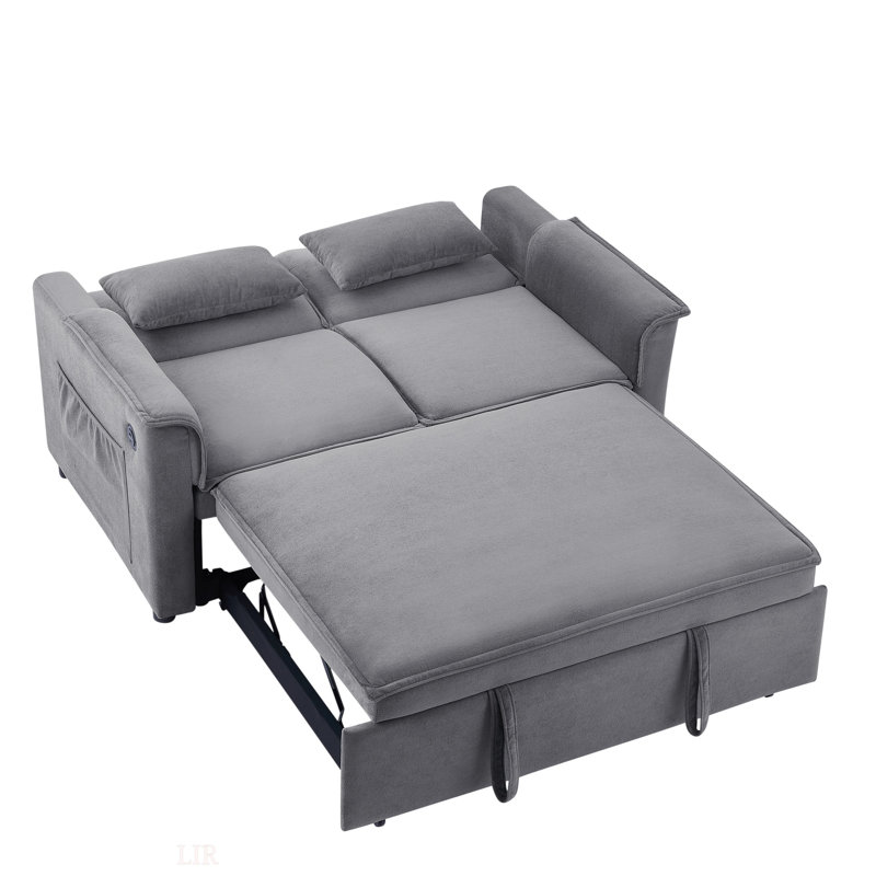 Canapé-lit convertible en tissu Modern, Gris