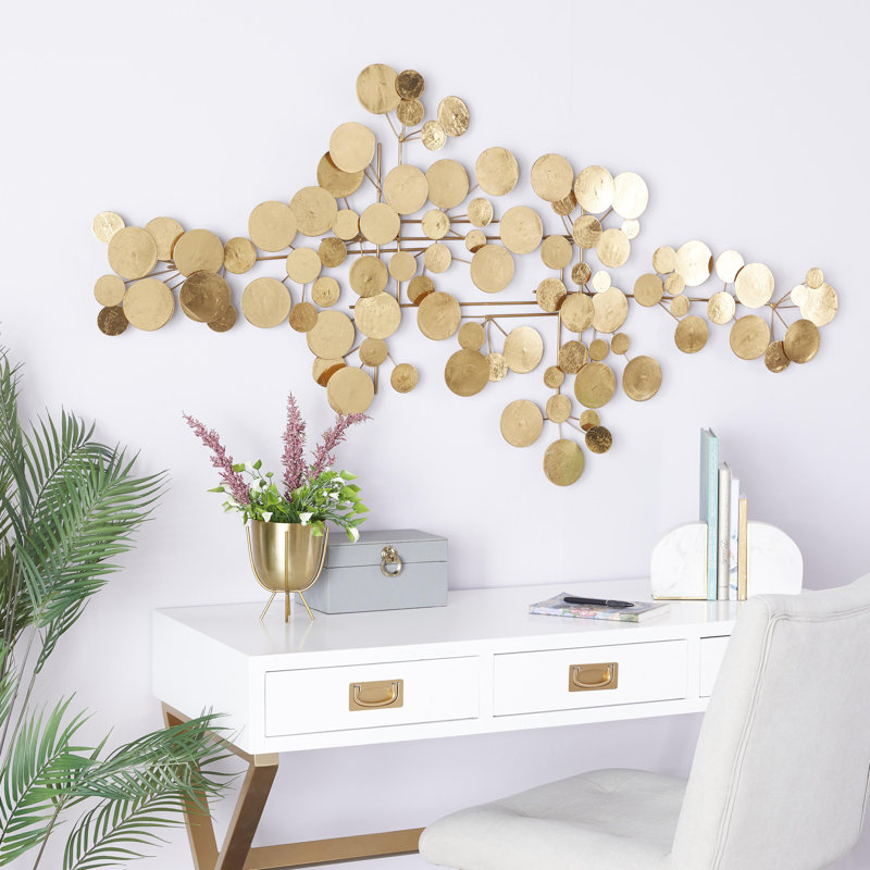 Metal Plate Home Gold Wall Decor