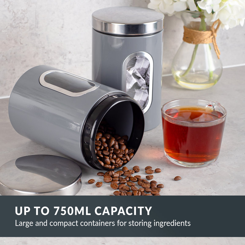 Metal Jar - Set of 3, Grey