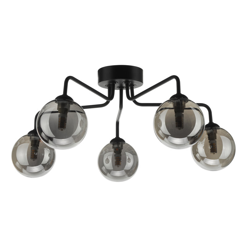 Flush Mount, Matt Black/Smoked