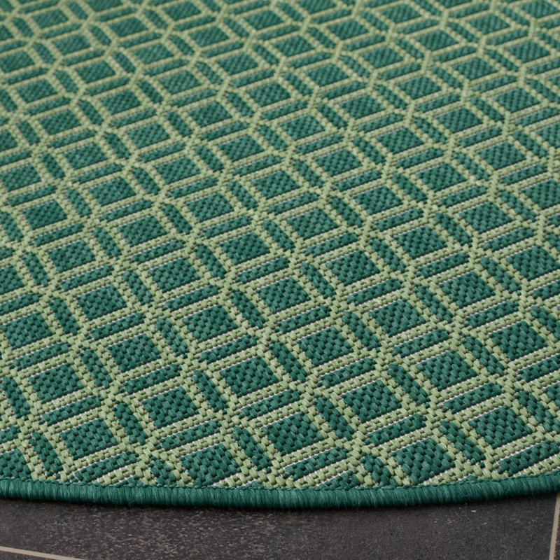 Terrace 808 Geometric Indoor/Outdoor Rug, Round 6'7"