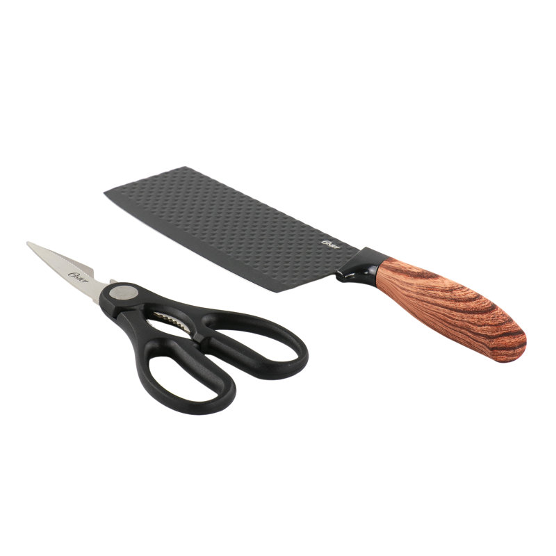 2 Piece Black Stainless Steel Cutlery Set