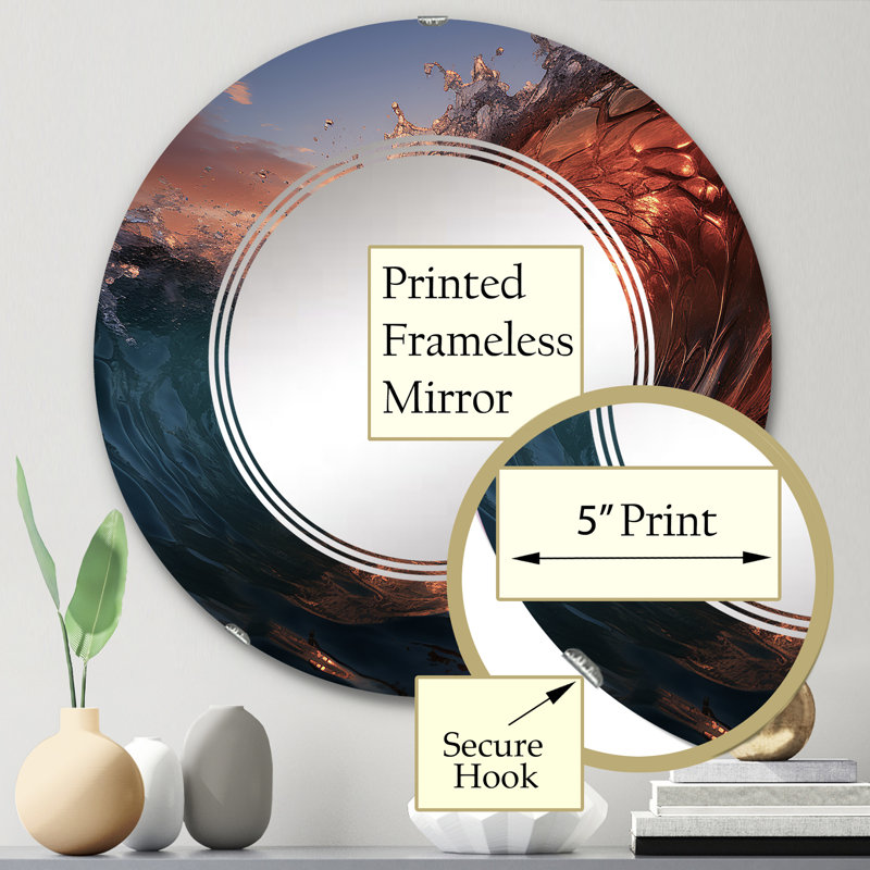 Edirne - Miroir mural Coastal Waves, 24 po x 24 po