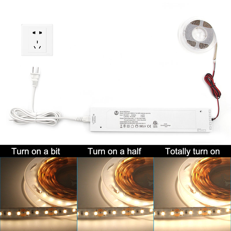 100W 24V ETL Listed Dimmable Electronic Transformer for Cabinet Lighting