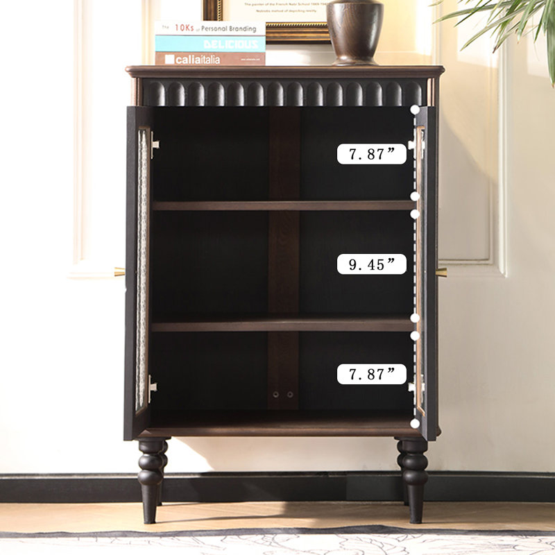 Buffet rétro en bois massif noir