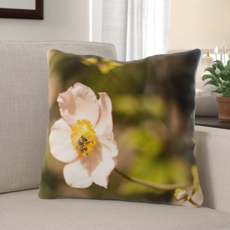 Coussin décoratif fleur Dismuke, Microsuède, Intérieur