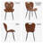 Modern Curved Faux Leather Upholstered Dining Chairs (Brown)-312563050