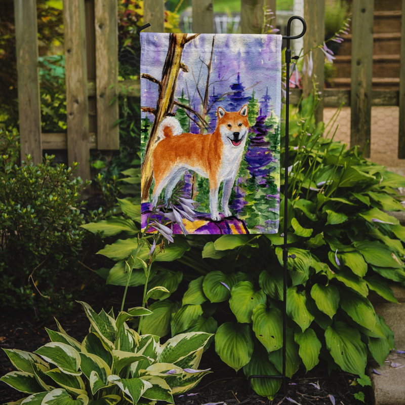 Shiba Inu Multicolor Polyester Garden Flag