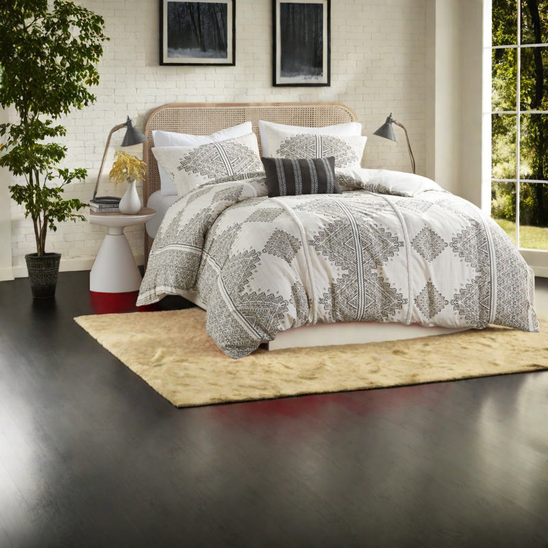 Ensemble de literie Chic Boho, housse de couette en microfibre 4 pièces avec coussin décoratif, taille double / grand