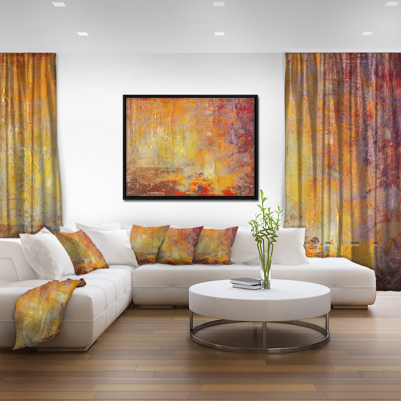 « ambient cadre canvas grunge », reproduction de peinture à l’huile sur toile tendue encadrée, H 12 po x l 20 po x P 1 po