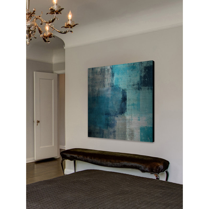 Méditation en bleu - impression sur métal, 40 po x 40 po