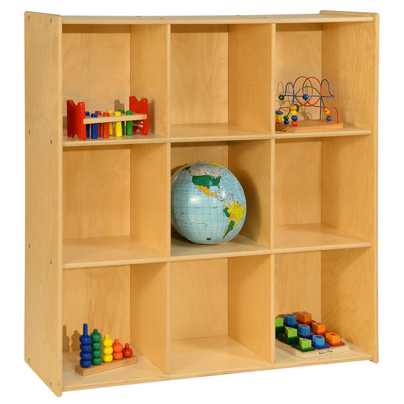 Natural Baltic Birch 9-Cubby Kids Storage Organizer