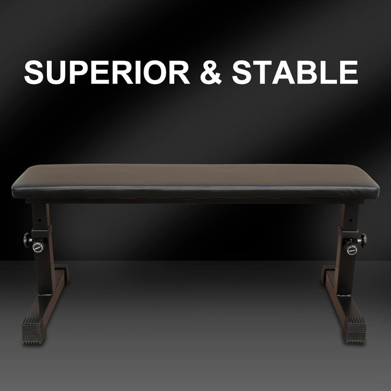 The Flat Weight Bench For Strength Training W/ 5-level Adjustable Height, Black Duplicate