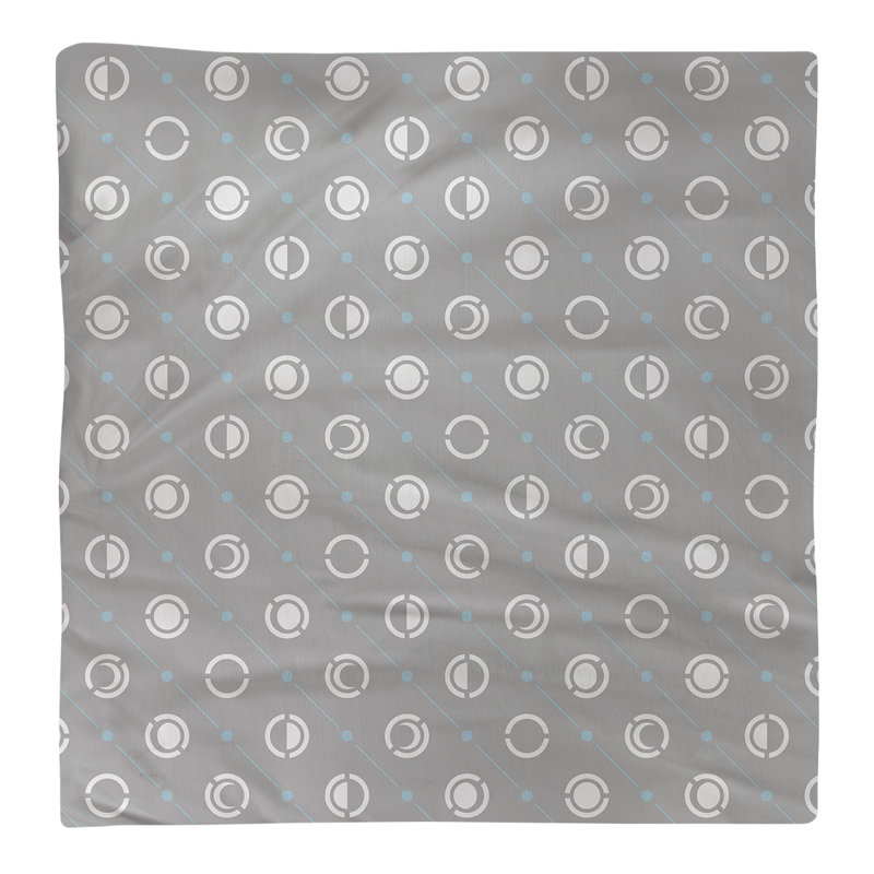 Serviette de coton deux couleurs en lune à phases Noira Gothard, H 0,1 po x l 10 po x P 10 po, Ivoire, gris clair et bleu