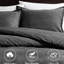 Housse de couette 3 pièces en coton double / grand, 100% coton, surdimensionnée et confortable, pour plus de douceur, avec 4 attaches, confort tout rond gris, sergé, surdimensionné, peau, rehaussé, gris sécuritaire, tout-121248398