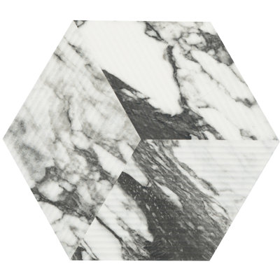 Daltile Divinium 8 x 9 Carreaux de sol hexagonaux en porcelaine émaillée (25 pièces par carton) (9,37 pi² par carton)