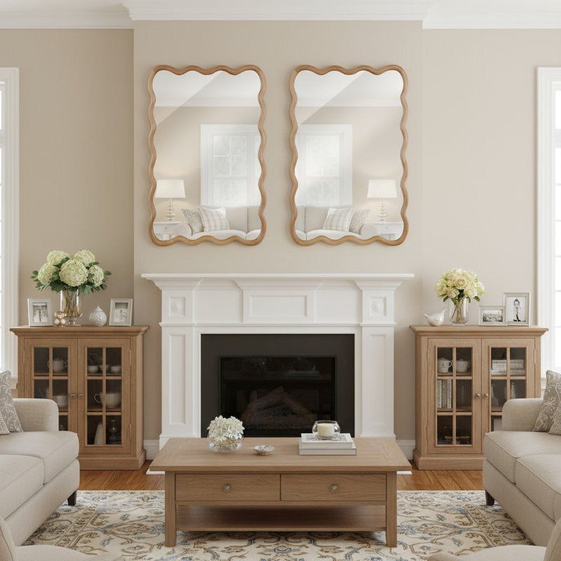 Miroir d'appoint 24 po x 36 po, Bois naturel