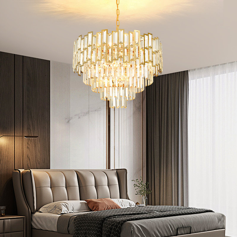 Lustre à niveaux variable 15 lumières Gonnie, H 14,5 po x l 21,6 po x P 21,6 po, Gold