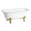Kingston Brass Aqua Eden 67-Inch Cast Iron Rectangular Double Ended Clawfoot Tub (No Faucet Drillings)-36261718