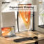 Support pour écran de bureau simple ERGOMAKER, support pour écrans de 13 à 27 po, bras d'affichage entièrement réglable avec pince en C et base à œillets, VESA 75 x 75 100 x 100 mm, noir