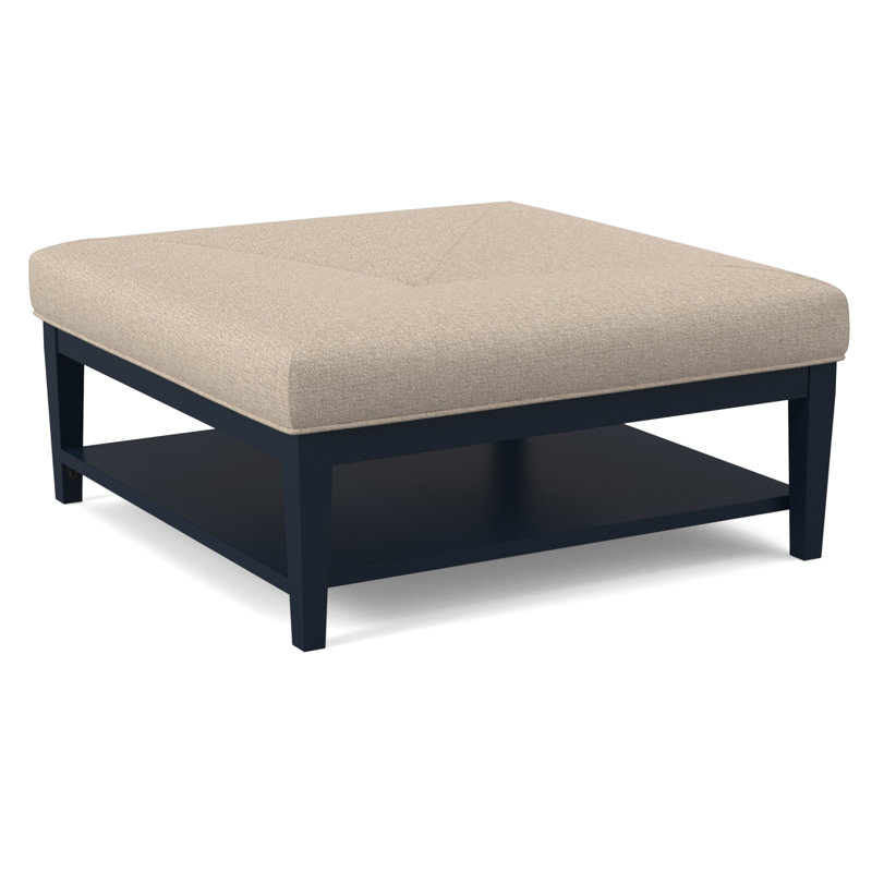 Hammond Square Ottoman, Gray Sugar Performance; 0863-84, Bisque Finish