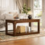 Ensemble de table basse de salon 3 pièces, table basse et table d'appoint de style moderne, offrant un grand espace de rangement et des bords lisses et arrondis. Idéal pour les salons, les chambres à coucher, les bureaux et plus encore. Noyer