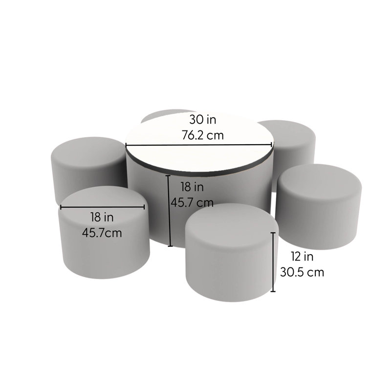 Ensemble de repose-pieds rond de 30 po avec siège rond de 12 po Pro Series Pro Series, Bleu marine / tableau blanc / noir