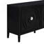 Buffet rétro avec rainure circulaire et poignées rondes en métal pour un rangement et une décoration polyvalents-1280753887
